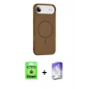 MARSİLYAN™- iPhone 17 Air Kılıf Yankı Form Serisi - Siyah Bilvis 5in1 3D Magic Cam Ekran Koruyucu + Gold Raze Metal Kamera Lens