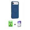 MARSİLYAN™- iPhone 17 Air Kılıf Yankı Form Serisi - Siyah Bilvis 5in1 3D Magic Cam Ekran Koruyucu + Gold Raze Metal Kamera Lens