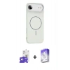 MARSİLYAN™- iPhone 17 Air Kılıf Yankı Form Serisi - Siyah Bilvis 5in1 3D Magic Cam Ekran Koruyucu + Bilvis Titan Kamera Lens - GS