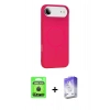 MARSİLYAN™- iPhone 17 Air Kılıf Yankı Form Serisi - Siyah Bilvis 5in1 3D Magic Cam Ekran Koruyucu + Raze Metal Kamera Lens - SH