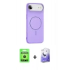 MARSİLYAN™- iPhone 17 Air Kılıf Yankı Form Serisi - Siyah Bilvis 5in1 5D Magic Hayalet Cam Ekran Koruyucu + Siyah Raze Metal Kamera Lens