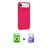 MARSİLYAN™- iPhone 17 Air Kılıf Yankı Form Serisi - Siyah Bilvis 5in1 5D Magic Hayalet Cam Ekran Koruyucu + Siyah Raze Metal Kamera Lens