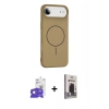 MARSİLYAN™- iPhone 17 Air Kılıf Yankı Form Serisi - Siyah Bilvis Hayalet Cam Ekran Koruyucu + Bilvis Titan Kamera Lens - GD