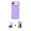 MARSİLYAN™- iPhone 17 Air Kılıf Yankı Form Serisi - Siyah Bilvis Hayalet Cam Ekran Koruyucu + Bilvis Titan Kamera Lens - GS