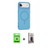 MARSİLYAN™- iPhone 17 Air Kılıf Yankı Form Serisi - Siyah Bilvis Hayalet Cam Ekran Koruyucu + Raze Metal Kamera Lens - GS
