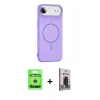 MARSİLYAN™- iPhone 17 Air Kılıf Yankı Form Serisi - Siyah Bilvis Hayalet Cam Ekran Koruyucu + Raze Metal Kamera Lens - GS