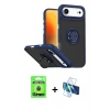 MARSİLYAN™- iPhone 17 Air Kılıf Yörünge Çizgi - Siyah 3D Antistatik Seramik Nano Ekran Koruyucu + Raze Metal Kamera Lens - MI