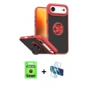 MARSİLYAN™- iPhone 17 Air Kılıf Yörünge Çizgi - Siyah 3D Antistatik Seramik Nano Ekran Koruyucu + Raze Metal Kamera Lens - SH