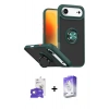 MARSİLYAN™- iPhone 17 Air Kılıf Yörünge Çizgi - Siyah Bilvis 5in1 3D Magic Cam Ekran Koruyucu + Bilvis Titan Kamera Lens - GD