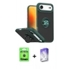 MARSİLYAN™- iPhone 17 Air Kılıf Yörünge Çizgi - Siyah Bilvis 5in1 3D Magic Cam Ekran Koruyucu + Raze Metal Kamera Lens - MI