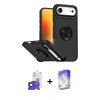 MARSİLYAN™- iPhone 17 Air Kılıf Yörünge Çizgi - Siyah Bilvis 5in1 3D Magic Cam Ekran Koruyucu + Bilvis Titan Kamera Lens - SH