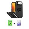 MARSİLYAN™- iPhone 17 Air Kılıf Yörünge Çizgi - Siyah Bilvis 5in1 5D Magic Hayalet Cam Ekran Koruyucu + Raze Metal Kamera Lens - MI