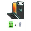 MARSİLYAN™- iPhone 17 Air Kılıf Yörünge Çizgi - Siyah Joko Magic 5D Cam + Raze Metal Kamera Lens - MI