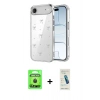 MARSİLYAN™- iPhone 17 Air Kılıf Yörünge Form - Şeffaf Pasifik Cam Ekran Koruyucu + Raze Metal Kamera Lens - SH