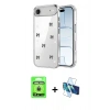 MARSİLYAN™- iPhone 17 Air Kılıf Yörünge Form - Siyah 3D Antistatik Seramik Nano Ekran Koruyucu + Raze Metal Kamera Lens - GD
