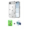 MARSİLYAN™- iPhone 17 Air Kılıf Yörünge Form - Siyah 3D Antistatik Seramik Nano Ekran Koruyucu + Raze Metal Kamera Lens - GS