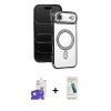 MARSİLYAN™- iPhone 17 Air Kılıf Zirve Doku Prime - Şeffaf Pasifik Cam Ekran Koruyucu + Bilvis Titan Kamera Lens - GD