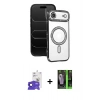 MARSİLYAN™- iPhone 17 Air Kılıf Zirve Doku Prime - Siyah 360 Mat Full Body Arka Koruyucu + Bilvis Titan Kamera Lens - LT