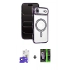 MARSİLYAN™- iPhone 17 Air Kılıf Zirve Doku Prime - Siyah 360 Mat Full Body Arka Koruyucu + Bilvis Titan Kamera Lens - LT