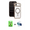 MARSİLYAN™- iPhone 17 Air Kılıf Zirve Doku Prime - Siyah 3D Antistatik Cam Ekran Koruyucu + Raze Metal Kamera Lens - SH