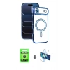 MARSİLYAN™- iPhone 17 Air Kılıf Zirve Doku Prime - Siyah 3D Antistatik Seramik Nano Ekran Koruyucu + Raze Metal Kamera Lens - SH