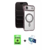 MARSİLYAN™- iPhone 17 Air Kılıf Zirve Doku Prime - Siyah 3D Antistatik Seramik Nano Ekran Koruyucu + Raze Metal Kamera Lens - SH