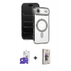 MARSİLYAN™- iPhone 17 Air Kılıf Zirve Doku Prime - Siyah Bilvis 3D Cam Ekran Koruyucu + Bilvis Titan Kamera Lens - SH