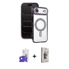 MARSİLYAN™- iPhone 17 Air Kılıf Zirve Doku Prime - Siyah Bilvis 3D Cam Ekran Koruyucu + Bilvis Titan Kamera Lens - SH