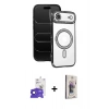 MARSİLYAN™- iPhone 17 Air Kılıf Zirve Doku Prime - Siyah Bilvis 3D Cam Ekran Koruyucu + Bilvis Titan Kamera Lens - SH