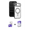 MARSİLYAN™- iPhone 17 Air Kılıf Zirve Doku Prime - Siyah Bilvis 5in1 3D Magic Cam Ekran Koruyucu + Bilvis Titan Kamera Lens - GS