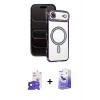 MARSİLYAN™- iPhone 17 Air Kılıf Zirve Doku Prime - Siyah Bilvis 5in1 5D Magic Hayalet Cam Ekran Koruyucu + Bilvis Titan Kamera Lens - SH