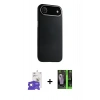MARSİLYAN™- iPhone 17 Air Kılıf Zirve Modern Prime - Siyah 360 Mat Full Body Arka Koruyucu + Bilvis Titan Kamera Lens - GS