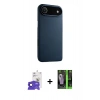 MARSİLYAN™- iPhone 17 Air Kılıf Zirve Modern Prime - Siyah 360 Mat Full Body Arka Koruyucu + Bilvis Titan Kamera Lens - LT