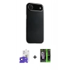 MARSİLYAN™- iPhone 17 Air Kılıf Zirve Modern Prime - Siyah 360 Mat Full Body Arka Koruyucu + Bilvis Titan Kamera Lens - LT
