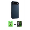 MARSİLYAN™- iPhone 17 Air Kılıf Zirve Modern Prime - Siyah 360 Mat Full Body Arka Koruyucu + Raze Metal Kamera Lens - SH