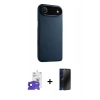 MARSİLYAN™- iPhone 17 Air Kılıf Zirve Modern Prime - Siyah 3D Antistatik Hayalet Cam Ekran Koruyucu + Bilvis Titan Kamera Lens - LT