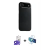 MARSİLYAN™- iPhone 17 Air Kılıf Zirve Modern Prime - Siyah 3D Antistatik Seramik Nano Ekran Koruyucu + Bilvis Titan Kamera Lens - LT