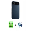 MARSİLYAN™- iPhone 17 Air Kılıf Zirve Modern Prime - Siyah 3D Antistatik Seramik Nano Ekran Koruyucu + Raze Metal Kamera Lens - GD