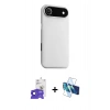 MARSİLYAN™- iPhone 17 Air Kılıf Zirve Modern Prime - Siyah 3D Antistatik Seramik Nano Ekran Koruyucu + Bilvis Titan Kamera Lens - SH