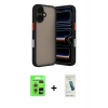 MARSİLYAN™- iPhone 17 Kılıf Ahenk Çizgi Serisi - Şeffaf Pasifik Cam Ekran Koruyucu + Raze Metal Kamera Lens - GS