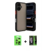 MARSİLYAN™- iPhone 17 Kılıf Ahenk Çizgi Serisi - Siyah 360 Mat Full Body Arka Koruyucu + Raze Metal Kamera Lens - AKMI