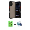 MARSİLYAN™- iPhone 17 Kılıf Ahenk Çizgi Serisi - Siyah 3D Antistatik Seramik Nano Ekran Koruyucu + Raze Metal Kamera Lens - GS