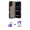 MARSİLYAN™- iPhone 17 Kılıf Ahenk Çizgi Serisi - Siyah Bilvis 5in1 3D Magic Cam Ekran Koruyucu + Bilvis Titan Kamera Lens - AKYL