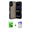MARSİLYAN™- iPhone 17 Kılıf Ahenk Çizgi Serisi - Siyah Bilvis 5in1 3D Magic Cam Ekran Koruyucu + Raze Metal Kamera Lens - GI