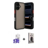 MARSİLYAN™- iPhone 17 Kılıf Ahenk Çizgi Serisi - Siyah Bilvis Hayalet Cam Ekran Koruyucu + Bilvis Titan Kamera Lens - LA