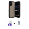 MARSİLYAN™- iPhone 17 Kılıf Ahenk Çizgi Serisi - Siyah Joko Magic 5D Cam + Bilvis Titan Kamera Lens - LA
