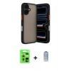 MARSİLYAN™- iPhone 17 Kılıf Ahenk Çizgi Serisi - Siyah Joko Magic 5D Cam + Raze Metal Kamera Lens - GS