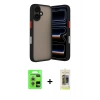 MARSİLYAN™- iPhone 17 Kılıf Ahenk Çizgi Serisi - Siyah Joko Magic 5D Hayalet Cam + Raze Metal Kamera Lens - GS