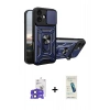 MARSİLYAN™- iPhone 17 Kılıf Ahenk Klasik - Şeffaf Pasifik Cam Ekran Koruyucu + Bilvis Titan Kamera Lens - SH