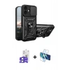 MARSİLYAN™- iPhone 17 Kılıf Ahenk Klasik - Siyah 3D Antistatik Cam Ekran Koruyucu + Bilvis Titan Kamera Lens - AKMI